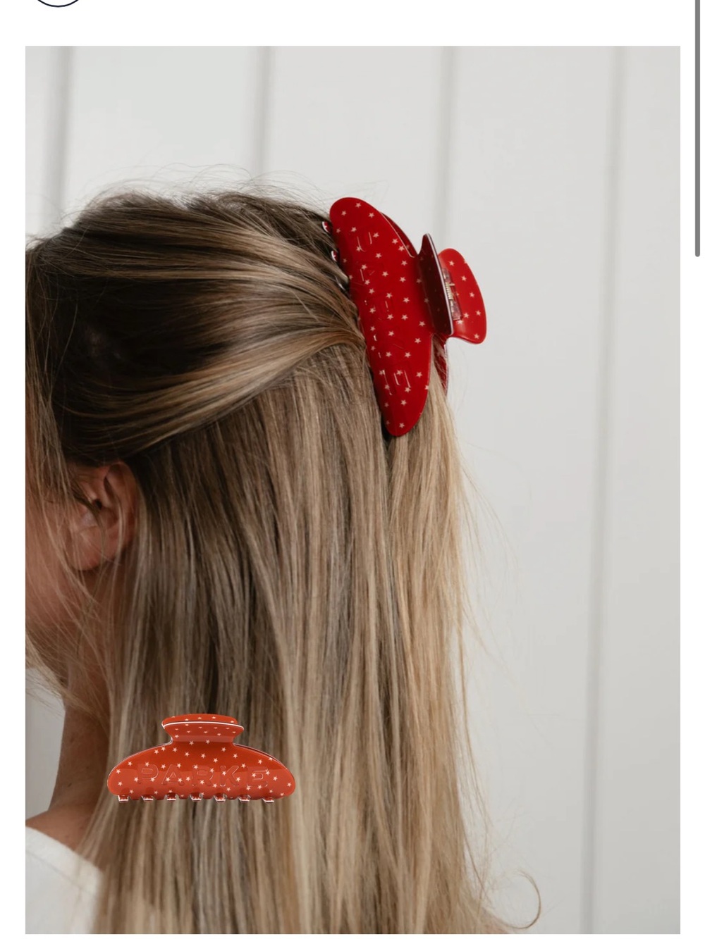 Red Star Print Hair Claw Clip - Women